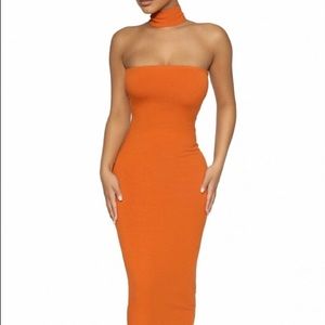 Nakedwrobe orange dress